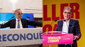 Eric Zemmour et Olivier Faure.