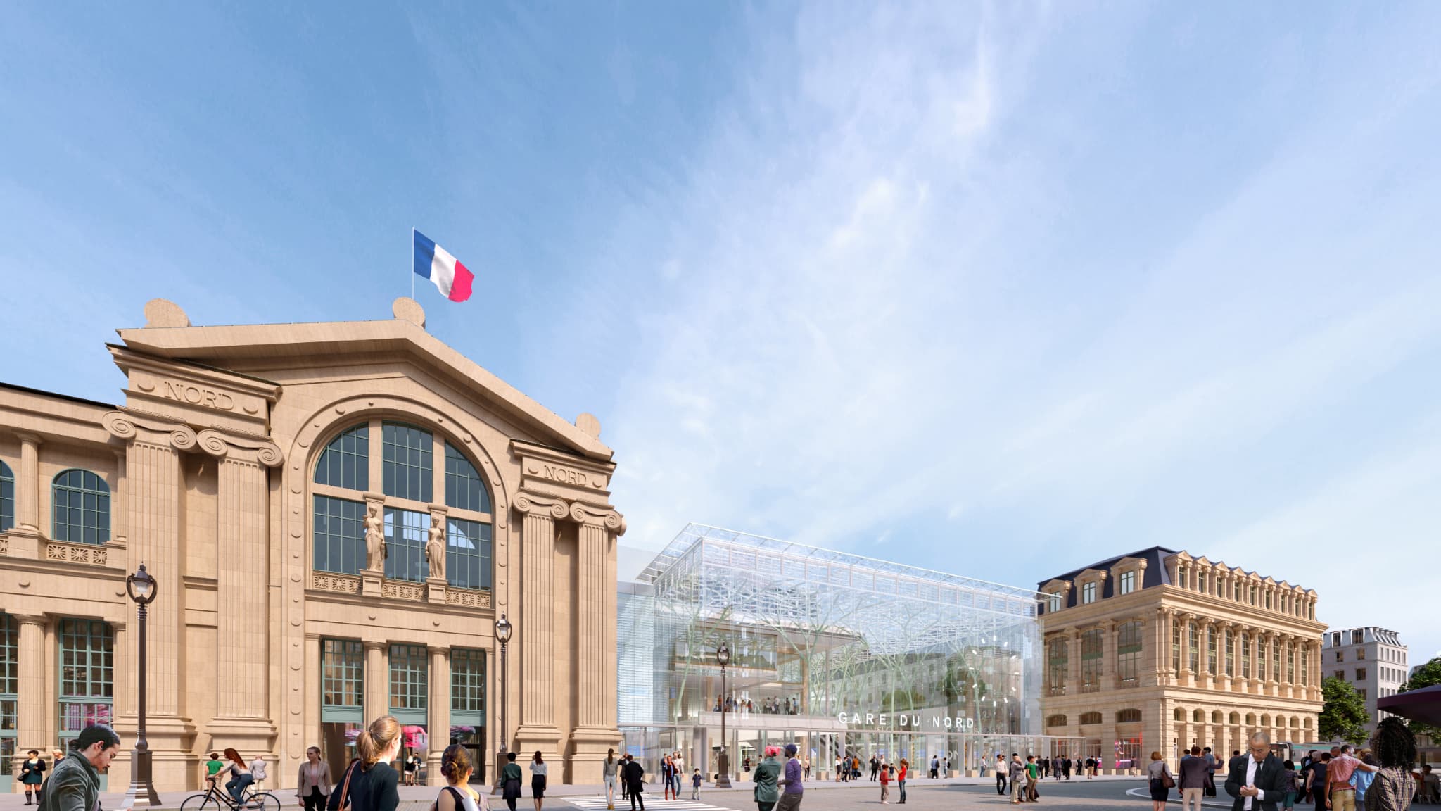 La future façade de la gare du Nord.