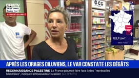 Cette commerçante de Toulon dans le Var constate les dégâts après les orages diluviens