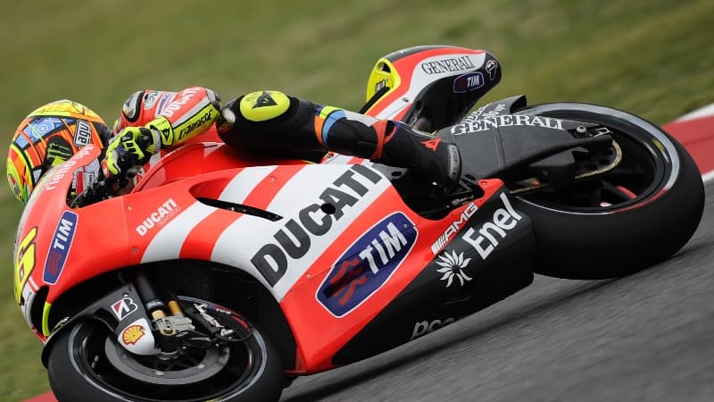 Valentino Rossi sur le tracé catalan
