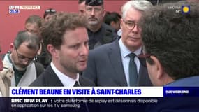 Marseille: le ministre des Transports Clément Beaune en visite à la gare Saint-Charles