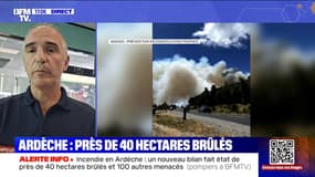 Incendie en Ardèche: "Pas d'enjeu ni humain, ni bâtimentaire", indique le colonel Laurent Courtial, directeur départemental adjoint du SDIS de l'Ardèche
