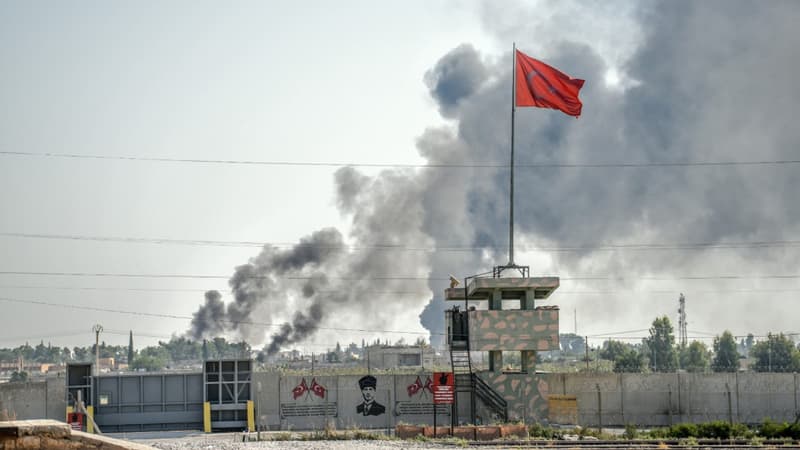 Combats entre les forces turques et kurdes dans la ville syrienne de Tal Abyad, le 10 octobre 2019