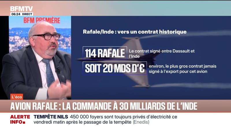 BFM Éco : Avion rafale, la commande à 30 milliards de l'Inde - 13/02