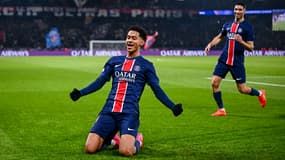 Senny Mayulu lors de la victoire du PSG contre Brest le 19 février 2025