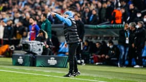 Jorge Sampaoli l'entraîneur de l'OM pendant le match contre Bâle, le 10 mars 2022