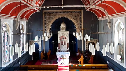L'intérieur de la synagogue de la communauté juive libérale de Bradford, dans le Yorkshire, le 23 octobre dernier.