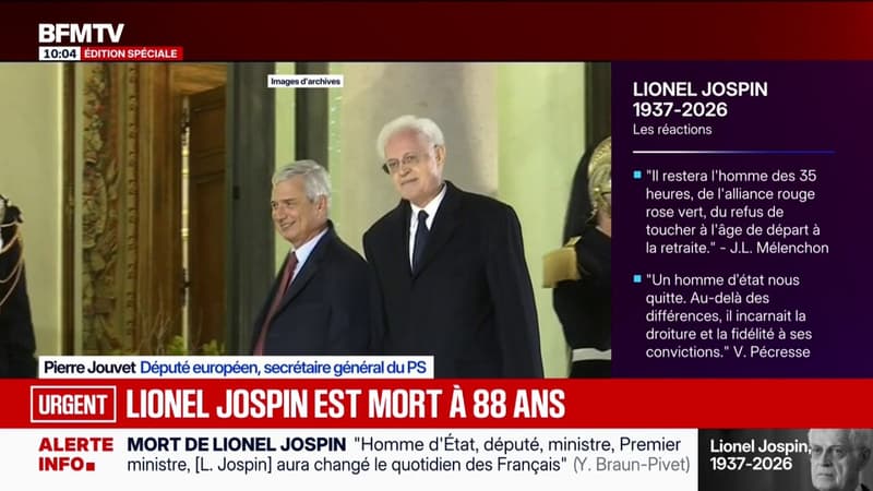 Mort de Lionel Jospin: "Nous devons continuer de poursuivre son œuvre", affirme Pierre Jouvet (PS)