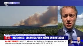 Incendie dans le Finistère: "Plusieurs centaines d'habitants évacués dans la nuit" annonce le président du conseil départemental du Finistère, Maël de Calan 