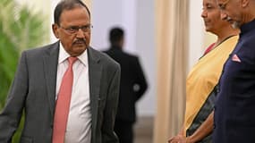 Le conseiller à la sécurité nationale de l'Inde, Ajit Doval à New Delhi, le 18 février 2025.