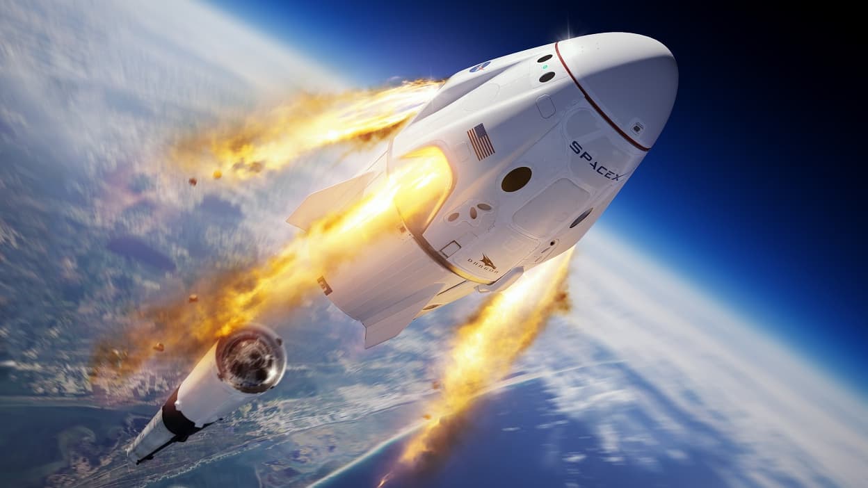 Fusée SpaceX en vol