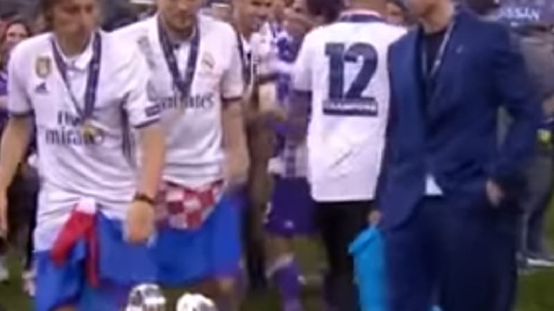 L'un des "infiltrés" de la célébration du Real Madrid à Cardiff