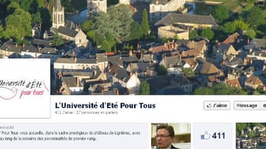 La page facebook de l'Université d'été pour tous.
