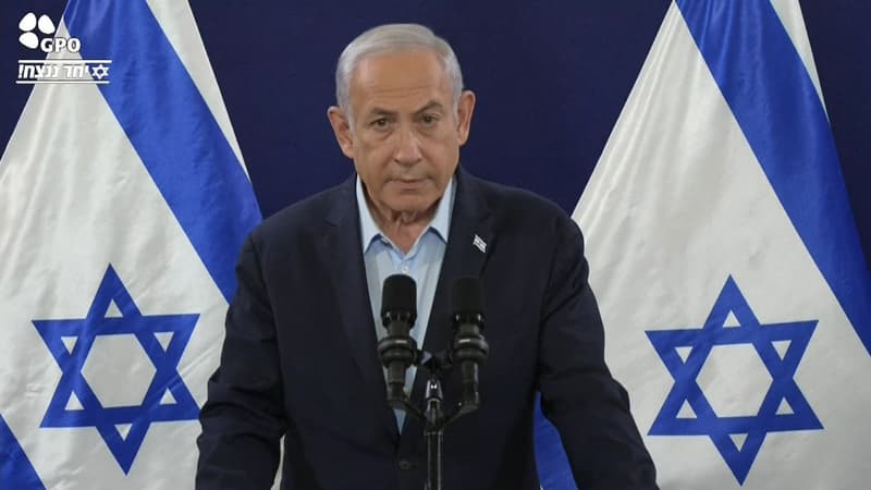 Benjamin Netanyahu lors d'une conférence de presse en Israël le 22 novembre 2023.