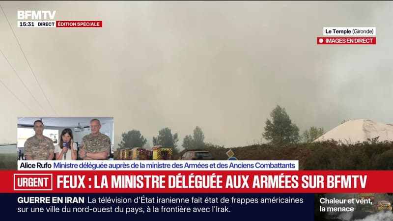 Incendie en Gironde: plus de 1.700 militaires engagés auprès des pompiers dans la lutte contre les flammes