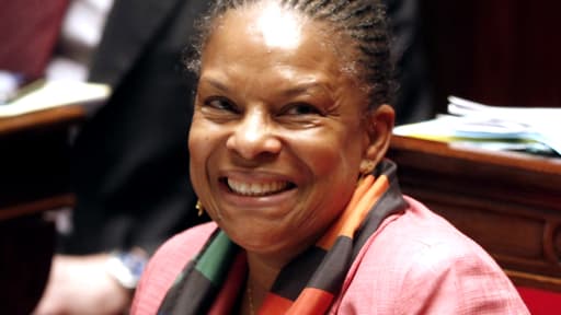 Christiane Taubira a dû s'interrompre mardi en raison d'une crise de rire.