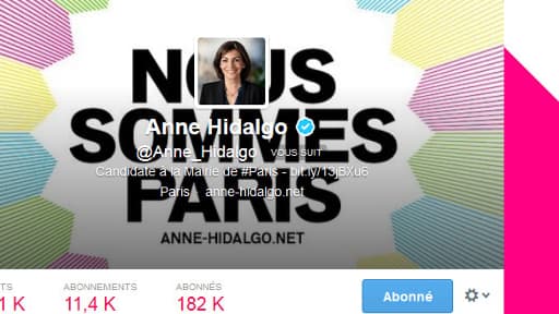 Capture du compte Twitter d'Anne Hidalgo