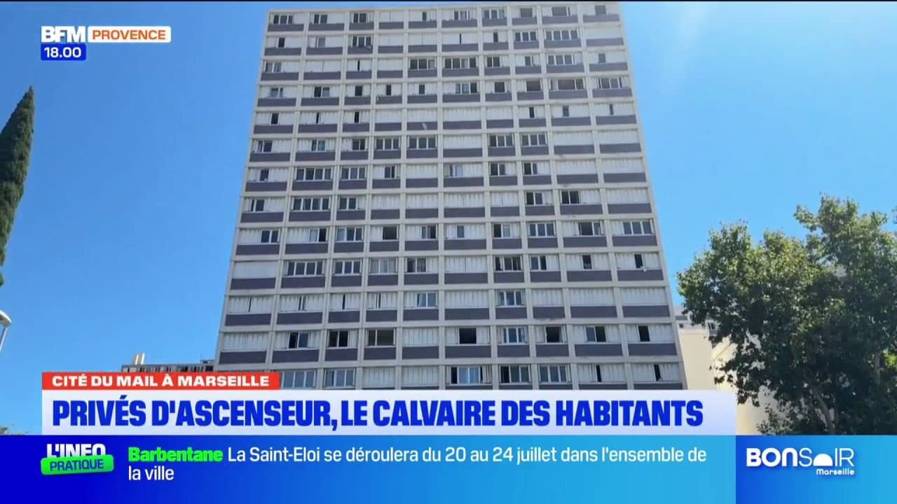 Cité du Mail à Marseille : privés d'ascenseur, le calvaire des habitants d'un immeuble de 15 étages.