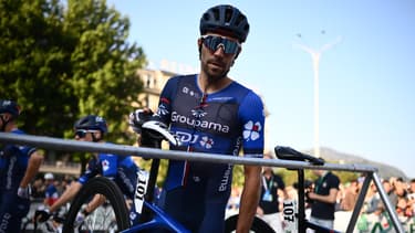 Thibaut Pinot lors du Tour de Lombardie, le 7 octobre 2023