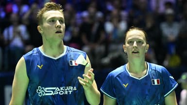 Thom Gicquel et Delphine Delrue aux Mondiaux de badminton à Paris, le 29 août 2025