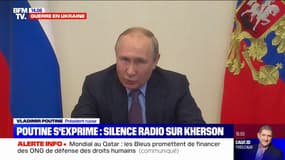 Vladimir Poutine prend la parole pour la première fois depuis la prise de Kherson mais sans en parler 