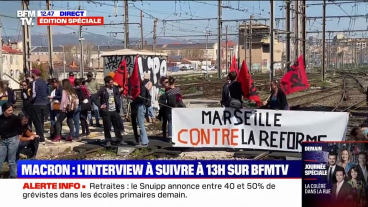 Marseille: des manifestants descendent sur les voies de la gare Saint-Charles