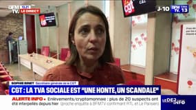 TVA sociale: "Ce n'est plus possible que ce soit toujours les travailleurs et les travailleuses qui passent à la caisse", assure Sophie Binet (CGT)