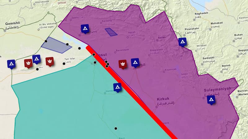 La carte des combats opposant les différentes populations en Irak.