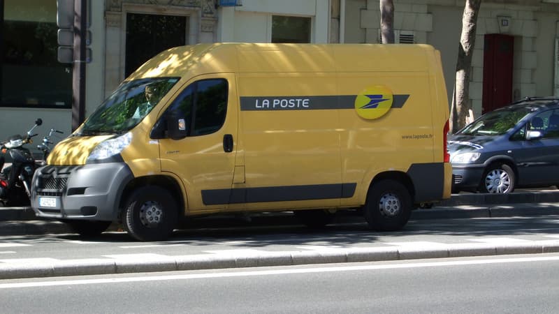 Camionnette de La Poste. (Illustration)