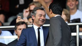 Michel Denisot avec Nasser al-Khelaïfi au Parc des Princes en 2013