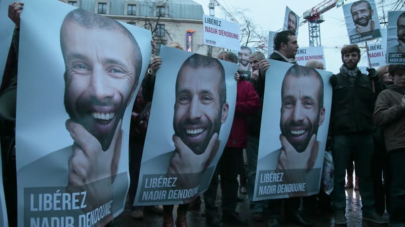 Rassemblement de soutien à Nadir Dendoune, à Paris, le 1er février.