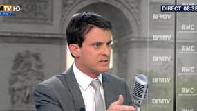 Le Premier ministre Manuel Valls sur le plateau de BFMTV-RMC, le 3 juin 2014.