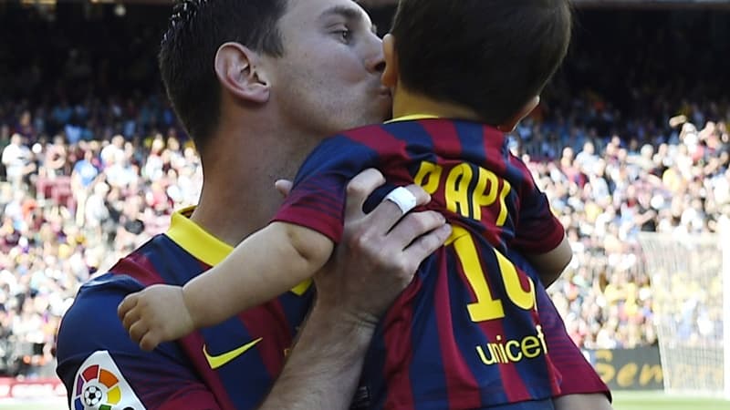 Lionel Messi avec son fils avant Barça-Getafe
