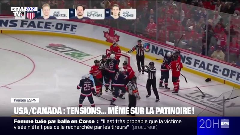 Tensions entre le Canada et les États-Unis: hymne américain hué et bagarre collective lors d'un match de hockey sur glace