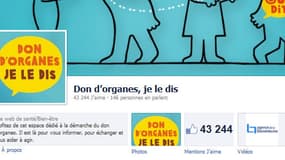 La page Facebook "Don d'organes je le dis".