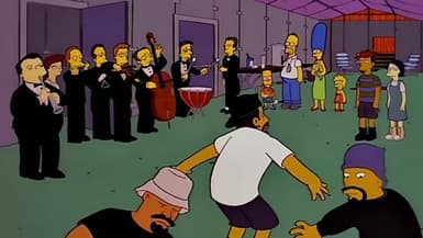 Image extraite de l'épisode des "Simpson" en 1996, avec le groupe Cypress Hill et le London Symphony Orchestra.