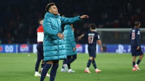Désiré Doué, après la victoire du PSG contre Aston Villa le 9 avril 2025