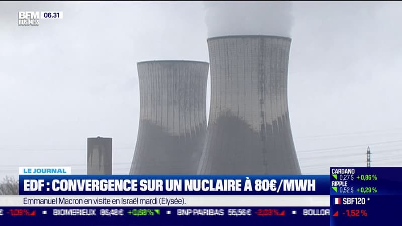 EDF: convergence sur un nucléaire à 80 euros le MWh