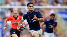 Le demi de mêlée Nolann Le Garrec avec le XV de France A, le 21 juin 2025