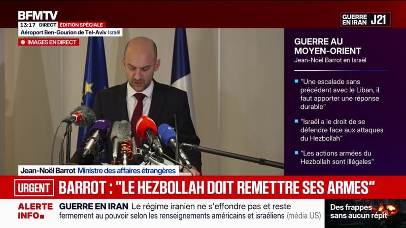 Jean-Noël Barrot appelle le Hezbollah à remettre "ses armes"