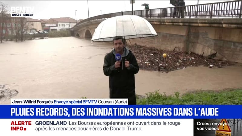 Inondations: le pic de crue attendu à 17h à Coursan dans l'Aude
