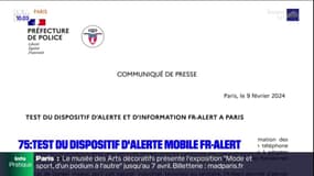 Paris: le dispositif d'alerte mobile FR-ALERT testé jeudi 15 février dans le 13e arrondissement