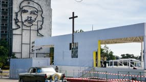 L'autel pour le pape François en construction à Cuba, le 26 août 2015