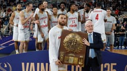 Philippe Ausseur et Mika James lors du sacre de Monaco à la Supercoupe de basket - le 21/09/2025