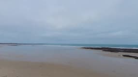 Plage de Querqueville à Cherbourg-en-Cotentin en janvier 2024