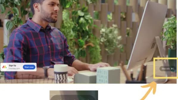 Le nouveau bouton pour passer les publicités sur YouTube.