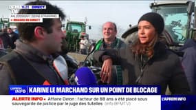 "Il ne faut pas lâcher tant que vous n'avez pas des choses concrètes": Karine Le Marchand échange avec des agriculteurs sur l'A4