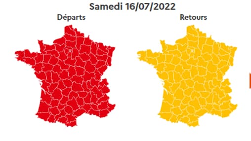 La journée de samedi est classée rouge au niveau national dans le sens des départs. La journée de samedi est classée rouge au niveau national dans le sens des départs.