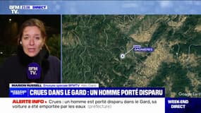 Crues dans le Gard: un homme porté disparu, sa voiture emportée par les eaux