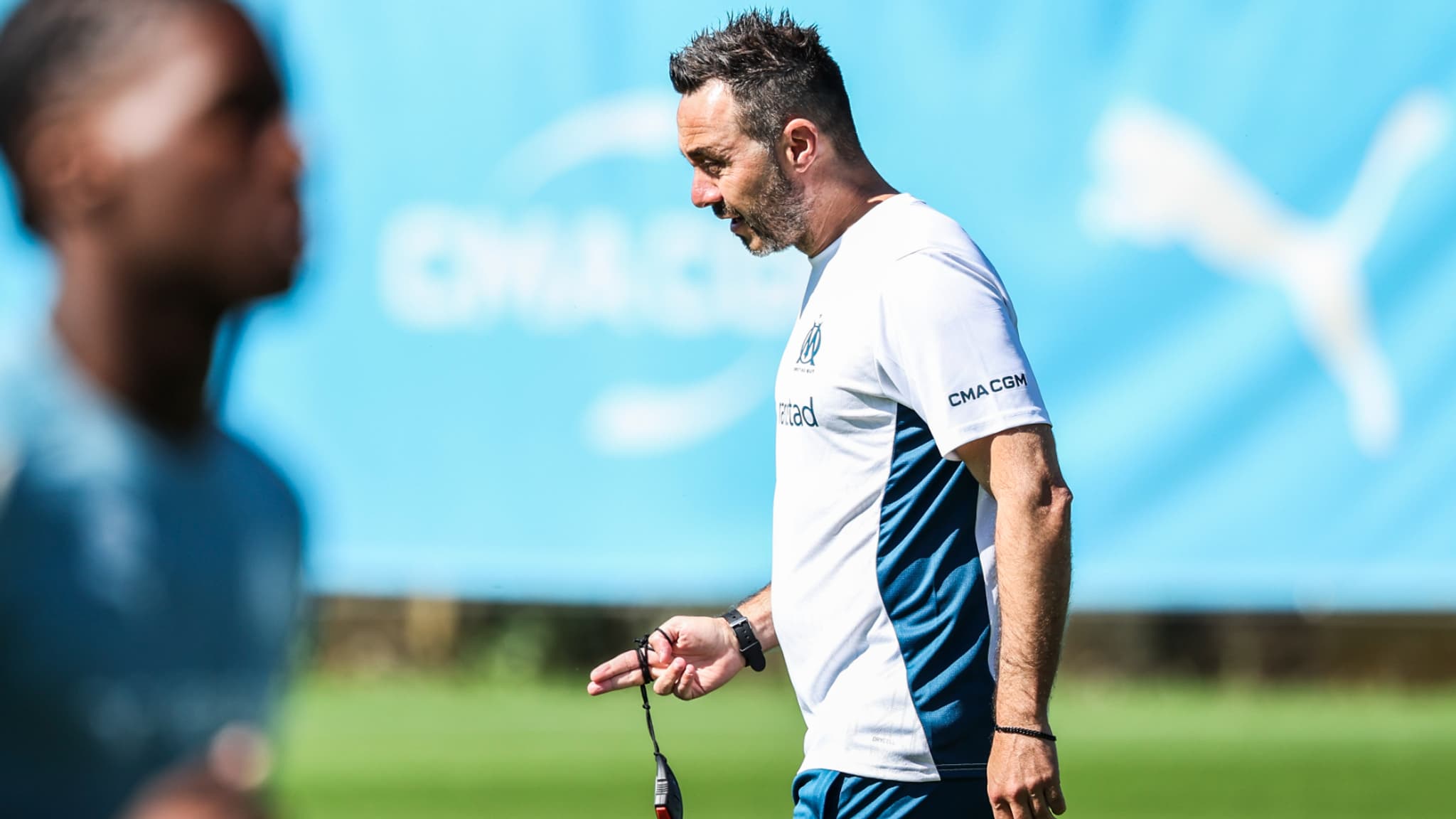 Les premières images de De Zerbi à l'entraînement de l'OM, le 08/07/2024